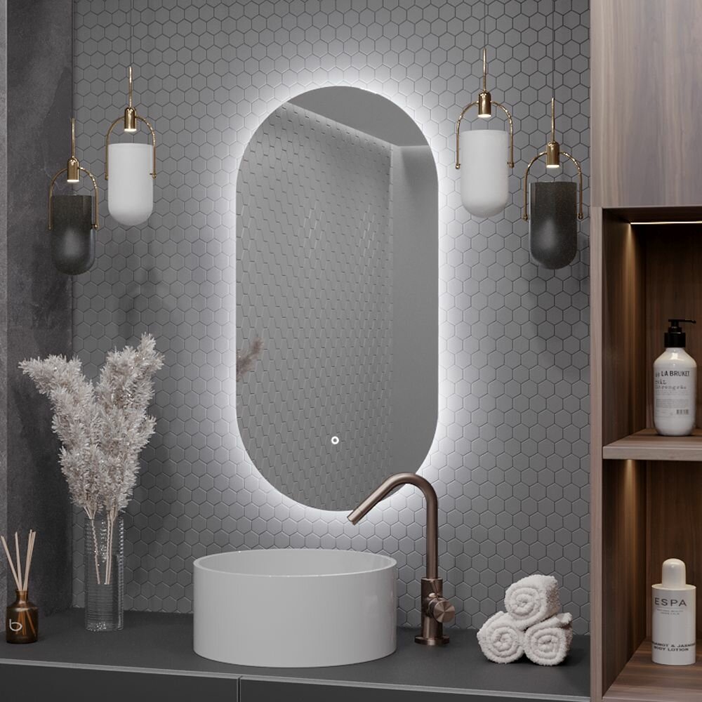 Зеркало Олимпия 90*45 для ванной с холодной LED-подсветкой