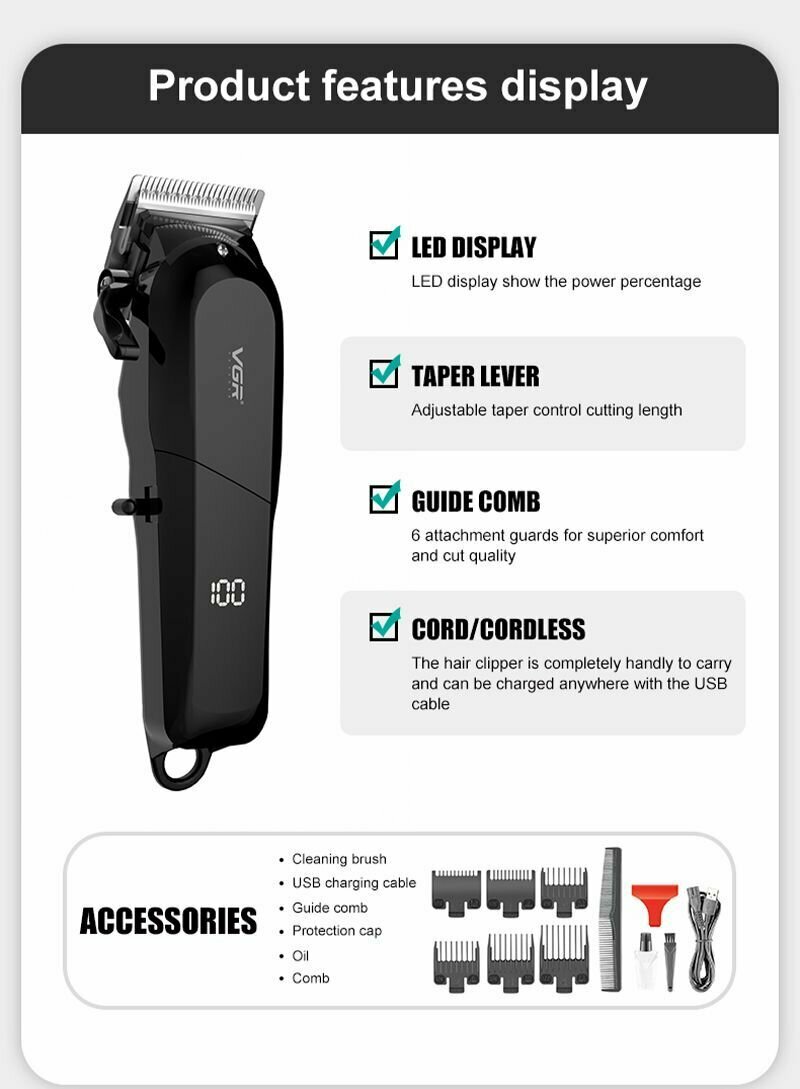 Триммер VGR Voyager V-118 Professional Hair Clipper - фотография № 10