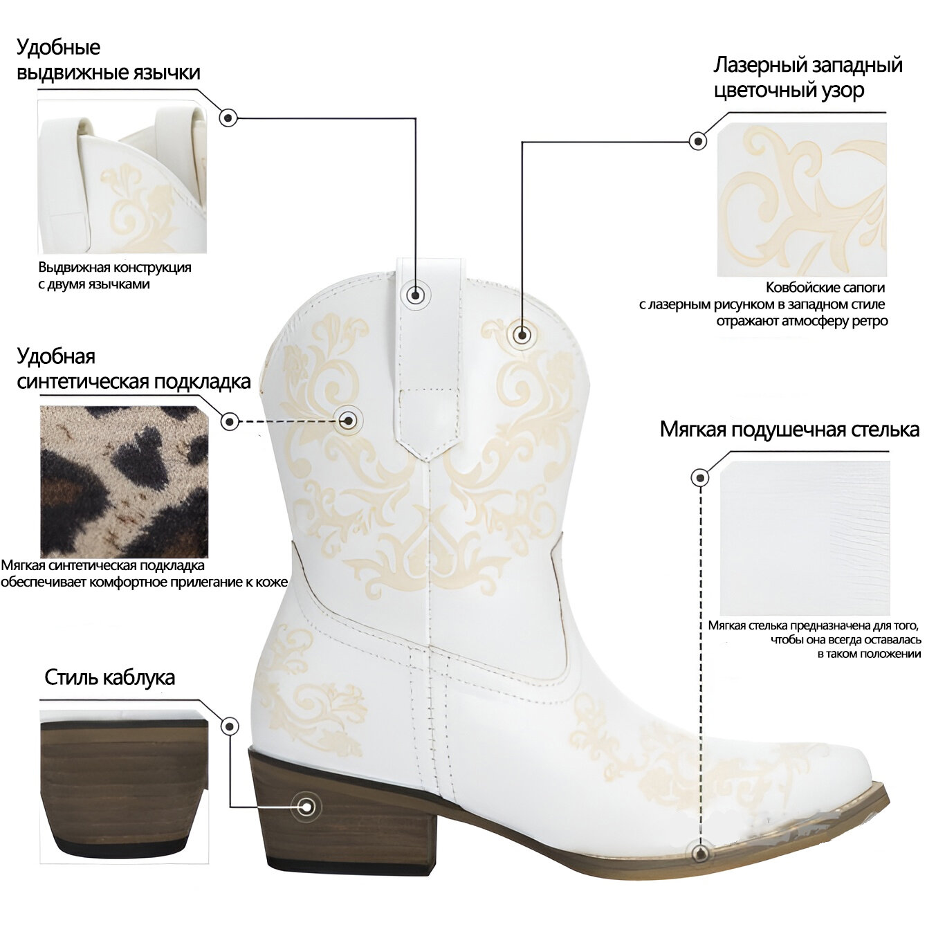 Полусапоги HISEA, размер 7, white — фото 1