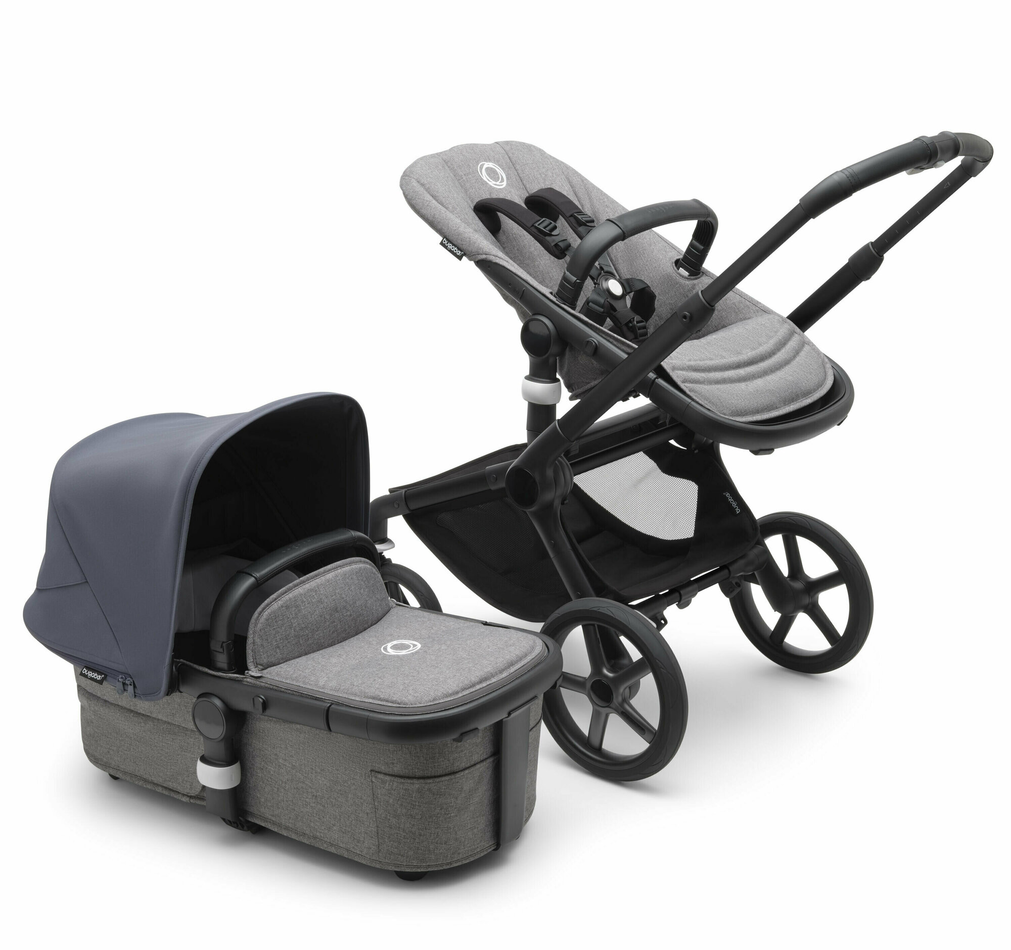 Коляска 2 в 1 Bugaboo Fox 5 Black/Grey Melange/Stormy Blue