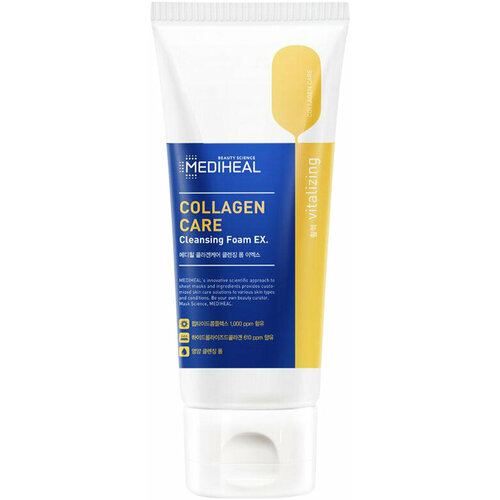 Mediheal~Антивозрастная пенка для зрелой кожи с коллагеном~Collagen Care Cleansing Foam EX