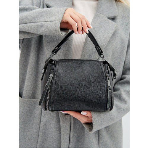 фото Сумка кросс-боди 01-0501, фактура зернистая, черный slasha