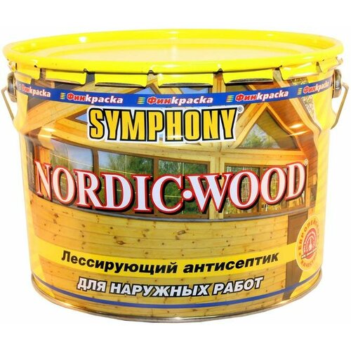 биоцидная пропитка symphony антисептик nordic wood 9 л прозрачный Symphony NORDIC WOOD / Симфония нордик ВУД Лессирующий антисептик на основе льняного масла 0,9л