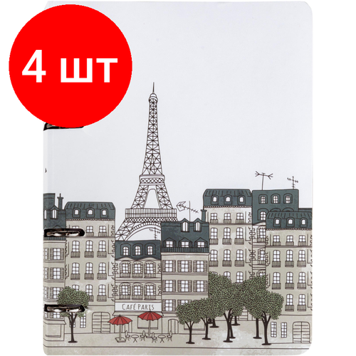 Комплект 4 штук, Тетрадь общая А5 120л клетка, кольца(смен. блок) Paris TSB5-120PR тетрадь общая а5 80л клетка кольца смен блок баобаб 7 80 631 07