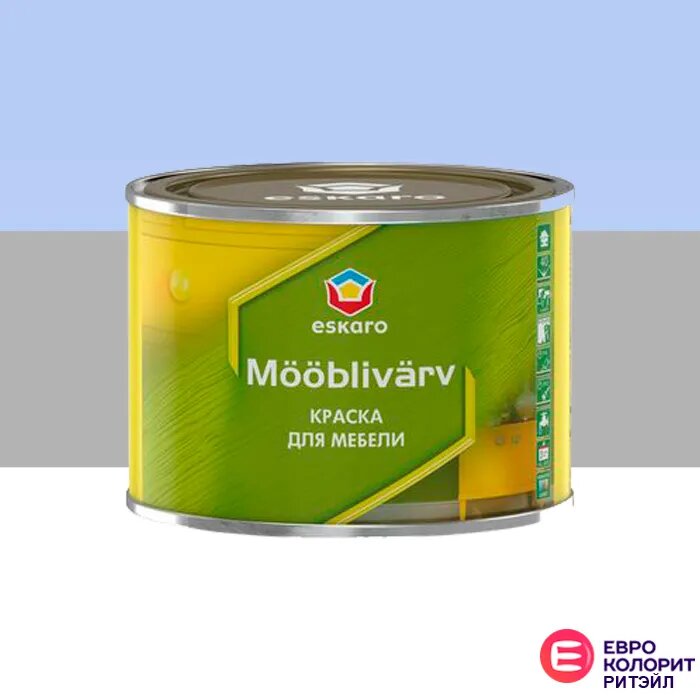 Eskaro Mooblivarv Краска для мебели полуматовая основа белая (0,45 л)