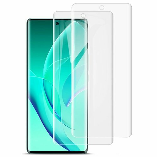 Комплект 2 шт. Гидрогелевая защитная пленка (не стекло) для Vivo iQOO 9 SE , матовая, на дисплей бесцветный