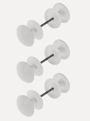 Изображение товара Ручка-кнопка дверная РДК белая (3 штуки)