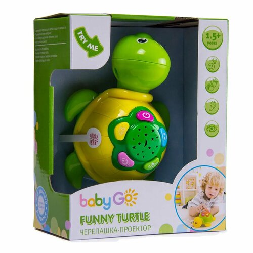 Черепашка проектор BabyGo Развивающая музыкальная игрушка, ночник