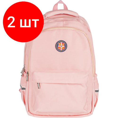 Комплект 2 штук, Рюкзак школьный №1School LION розовый 45.5x31x14 комплект 2 штук рюкзак школьный 1school future черный 45 5х31х14 см