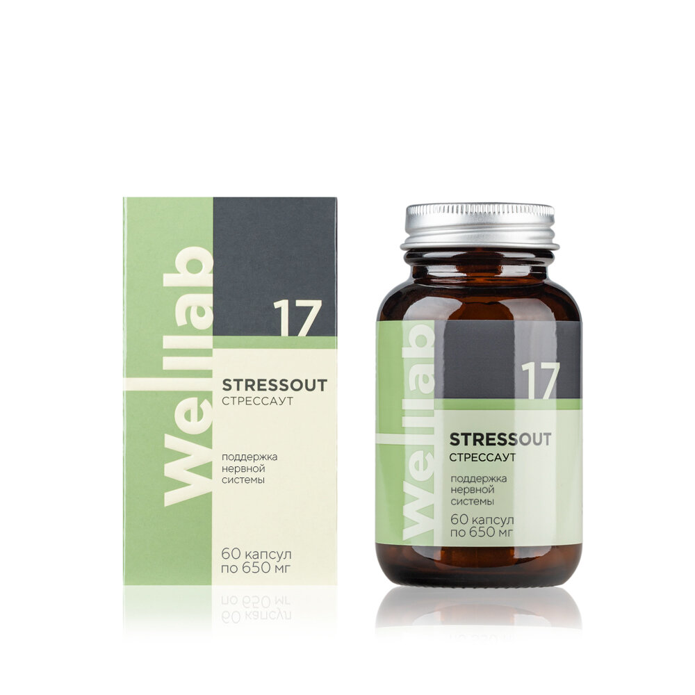 БАД для нервной системы Welllab STRESSOUT PHYTO 60 капсул