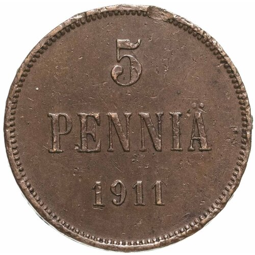 5 пенни (pennia) 1911 Российская Финляндия 5 пенни pennia 1908 российская финляндия