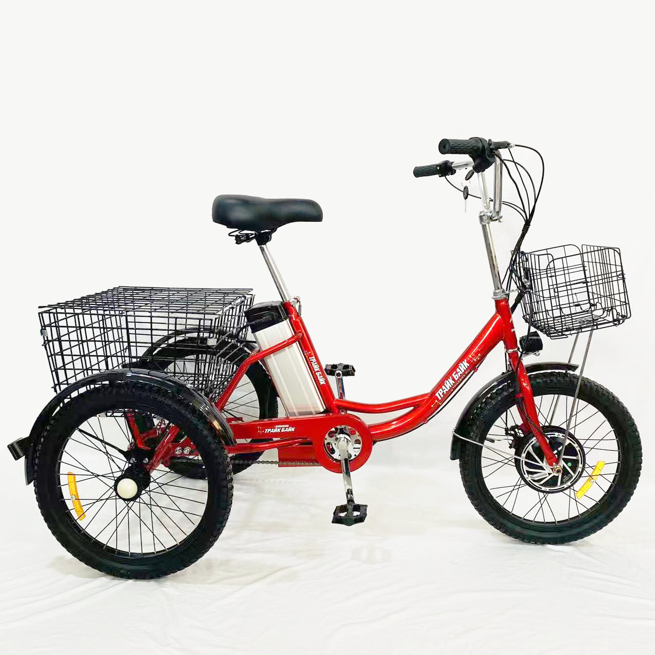 Электровелосипед (велосипед с электрическим приводом) трехколесный взрослый Трайк Байк Е20, цвет красный