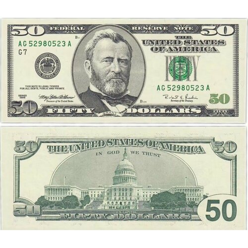 Банкнота 50 долларов США оригинал