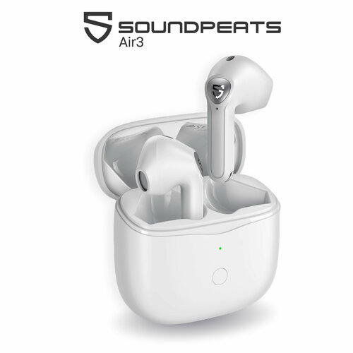 Беспроводные наушники SoundPeats Air3 TWS белые, Bluetooth 5.2 гарнитура с сенсорным управлением и автопаузой наушники soundpeats tws q ab1532 чёрный