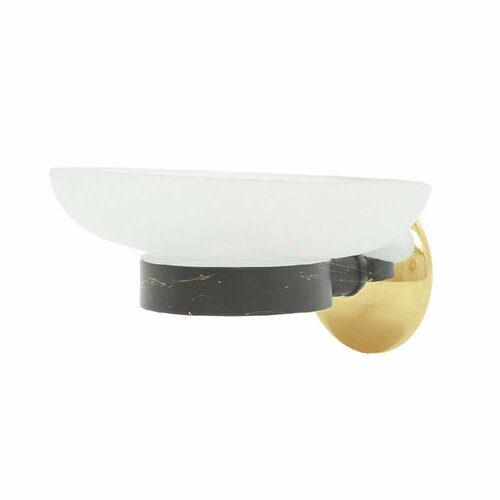 Мыльница Altos настенная латунь, чёрный/золотой, мрамор