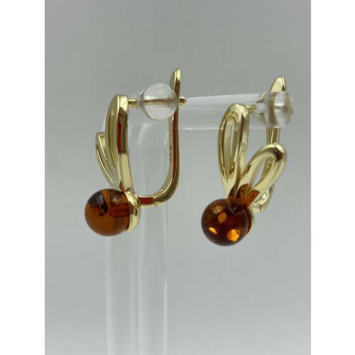Серьги с подвесками AMBER Land, янтарь прессованный