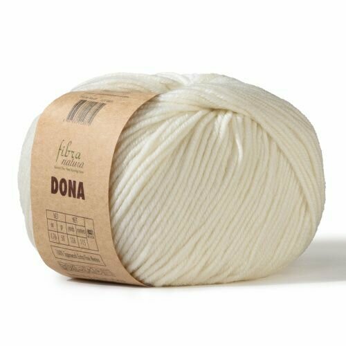 Пряжа Dona Fibra Natura (106-01), 50г, 115м, 100% меринос экстрафайн (2 шт.)