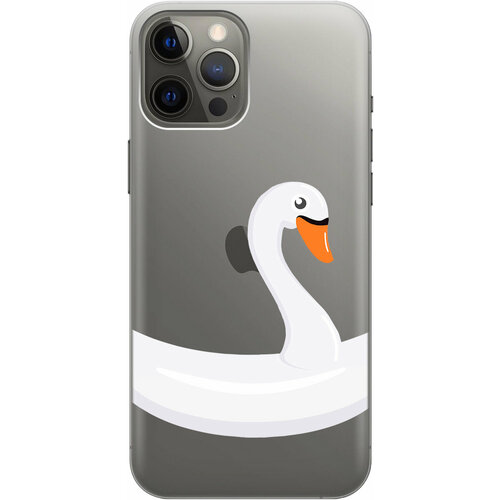 Силиконовый чехол на Apple iPhone 12 Pro Max / Эпл Айфон 12 Про Макс с рисунком Swan Swim Ring силиконовый чехол на apple iphone 15 pro max эпл айфон 15 про макс с рисунком swan swim ring