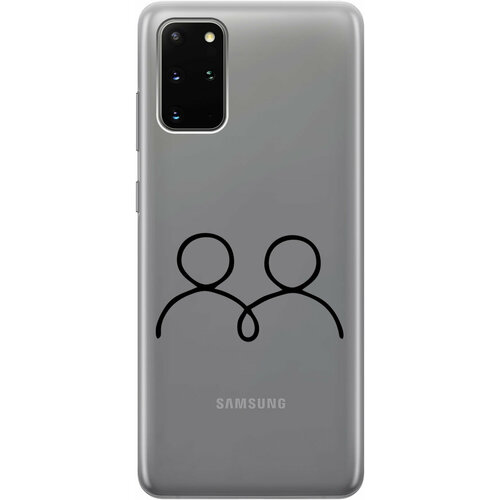 Силиконовый чехол на Samsung Galaxy S20+, Самсунг С20 Плюс с 3D принтом Couple Lines прозрачный силиконовый чехол на samsung galaxy s20 самсунг с20 с 3d принтом couple lines прозрачный