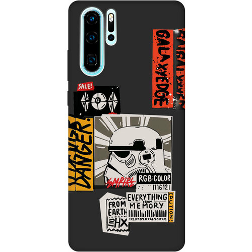 Матовый Soft Touch силиконовый чехол на Huawei P30 Pro, Хуавей П30 Про с 3D принтом Stormtrooper Stickers черный матовый soft touch силиконовый чехол на huawei p30 хуавей п30 с 3d принтом beatles stickers черный