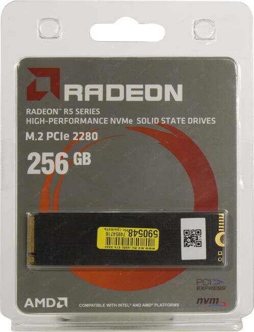 Накопитель SSD 256GB AMD Radeon R5 Client M.2, NVMe 3D TLC [R/W - 1900/900 MB/s] - фото №16