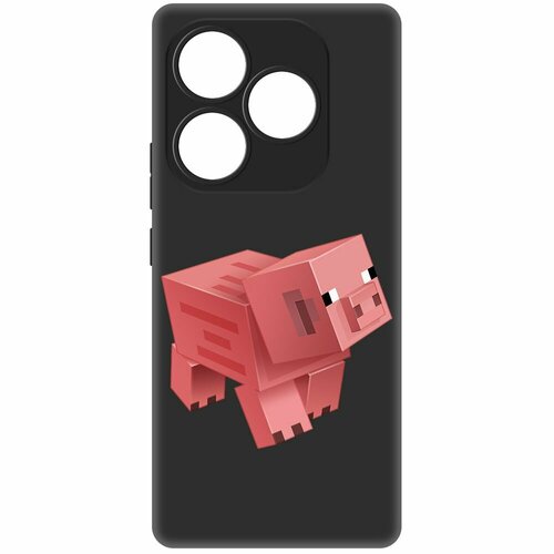 Чехол-накладка Krutoff Soft Case Minecraft-Свинка для ITEL S23+ черный чехол накладка krutoff soft case minecraft свинка для itel vision 3 plus черный