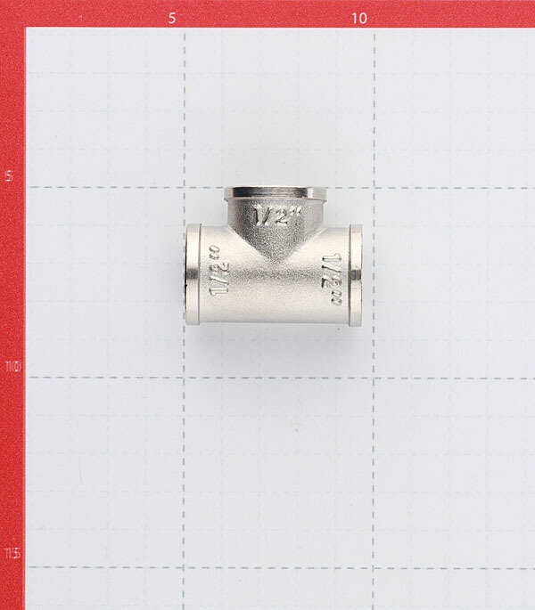 Тройник латунный Valtec 1/2" ВР-ВР-ВР VTr.130.N.0004 - фото №4