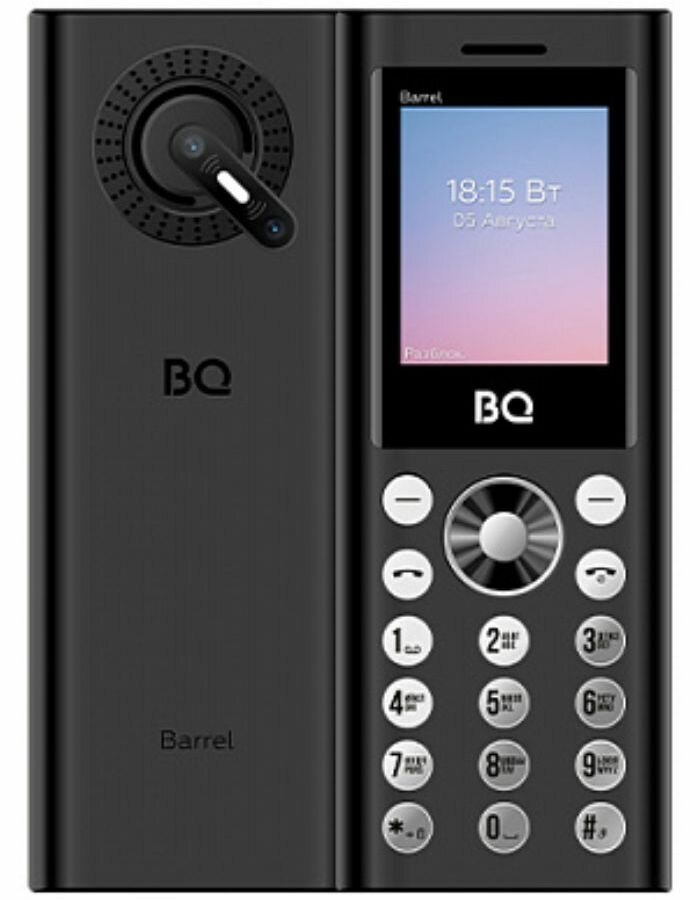 Мобильный телефон BQ 1858 BARREL BLACK SILVER (3 SIM)