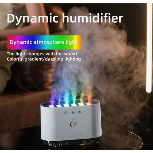 Увлажнитель воздуха настольный с подсветкой RGB динамический музыкальный ультразвуковой увлажнитель воздуха с пламенем увлажнитель со светодиодной подсветкой диффузор Miralda_Shop 197900₽