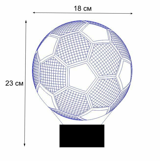 Ночник 3Д светодиодный "Мяч футбольный" 7цветов (3D) - фотография № 8