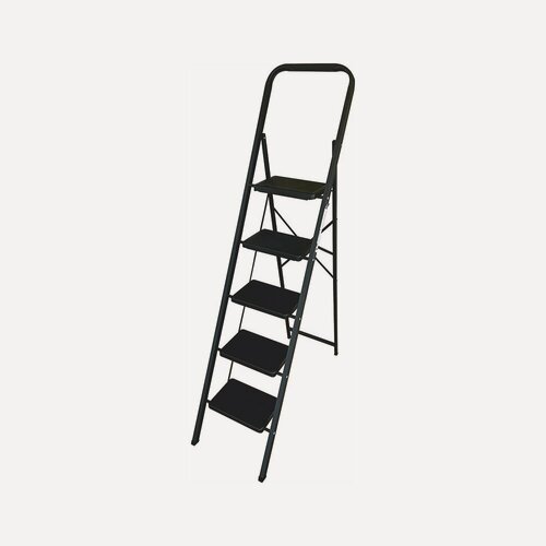 Изображение товара Стремянка Стальная Sevenberg Blacky С 5-Ю Широкими Ступенями, Рабочая Высота 3.18 М, Нагрузка 150 Кг.