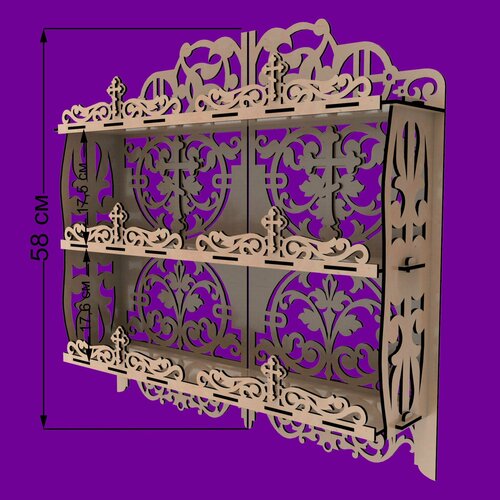 Иконостас прямой Долли 58см / Полка под иконы