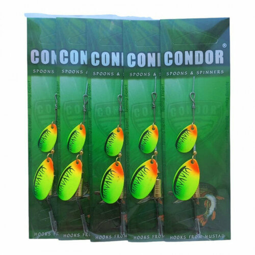 фото Блесна вращающаяся condor gourmet tandem размер 3, вес 8,0 гр, цвет cb03 5шт