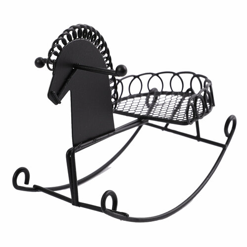 Миниатюра садовая Кресло-качалка металл 10.5 х 12.5 см 01 Черный, 1 шт. в заказе декоративный элемент садовая миниатюра кресло качалка 1 шт