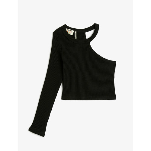 фото Лонгслив koton, размер 6-7 лет, черный