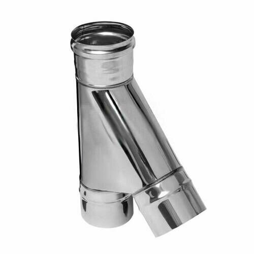 Тройник с отводом под 45 градусов для дымохода Д-120 нерж. сталь