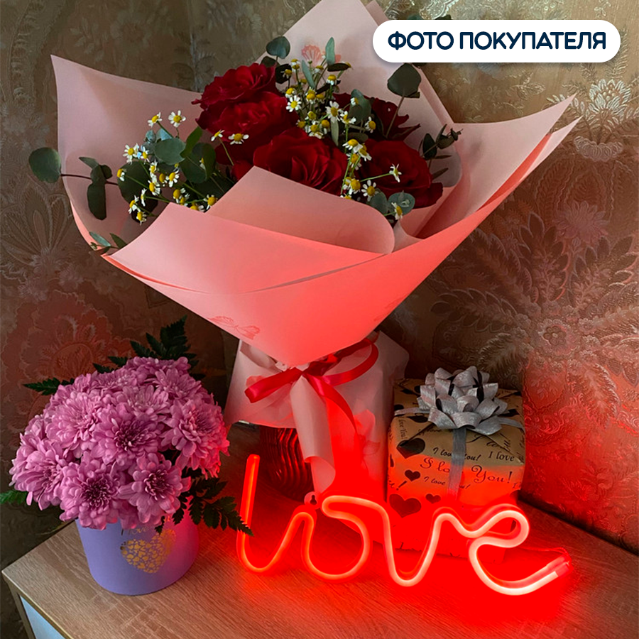 Обзор: Светильник декоративный настенный Riota световая фигура, Love, 13х35 см, красный, 1 шт.