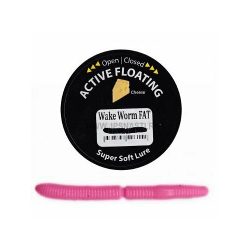фото Мягкая приманка trout zone wake worm fat 2.6 сыр # 008 (розовый) 65мм (10шт)