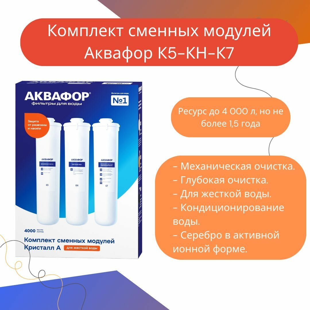 фото Комплект сменных модулей К5-КН-К7, для системы Аквафор Кристалл А