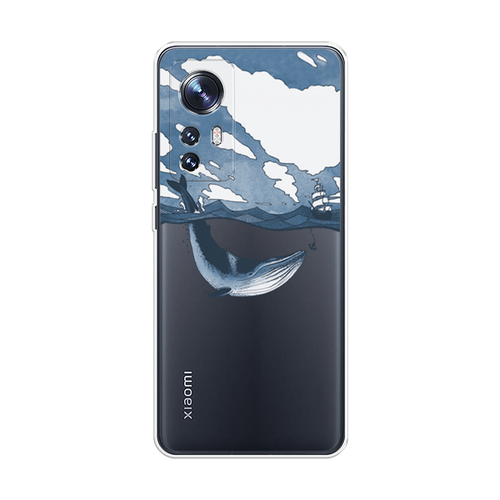 Силиконовый чехол на Xiaomi 12/12X/12S / Сяоми 12/12X/12S Большой кит, прозрачный силиконовый чехол на xiaomi 12x сяоми 12x лёд