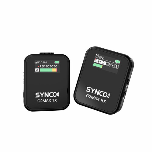 Беспроводной микрофон с TFT-дисплеем для фотоаппарата/телефона/компьютера SYNCO G2A1 MAX (1 передатчик c памятью, 1 приёмник)