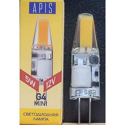 фото Светодиодная лампа apis mini g4 12 в 5 вт 3000 к (35x9 мм), 450 lm