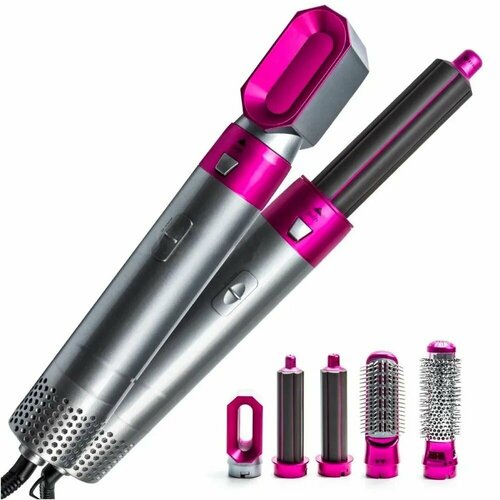 Стайлер для волос 5в1 Мультистайлер Утюжок Щипцы для завивки Плойка для Фен профессиональный Фен-щетка с 5-ю насадками Брашинг 199900₽
