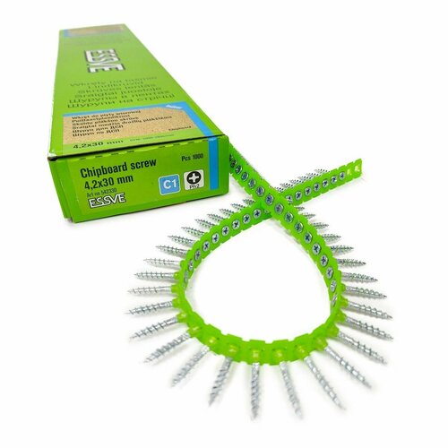 Ленточные саморезы Essve PH2 4.2x30mm (Цинк, ГВЛ(ЦСП)-дерево 1000 шт.)