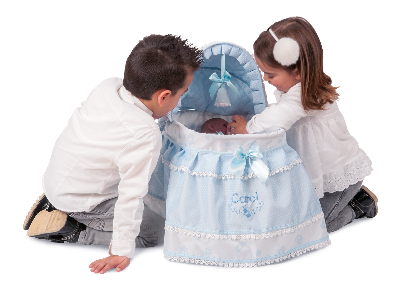 Decuevas Toys Кроватка для куклы Кэрол 52 см с балдахином 51122