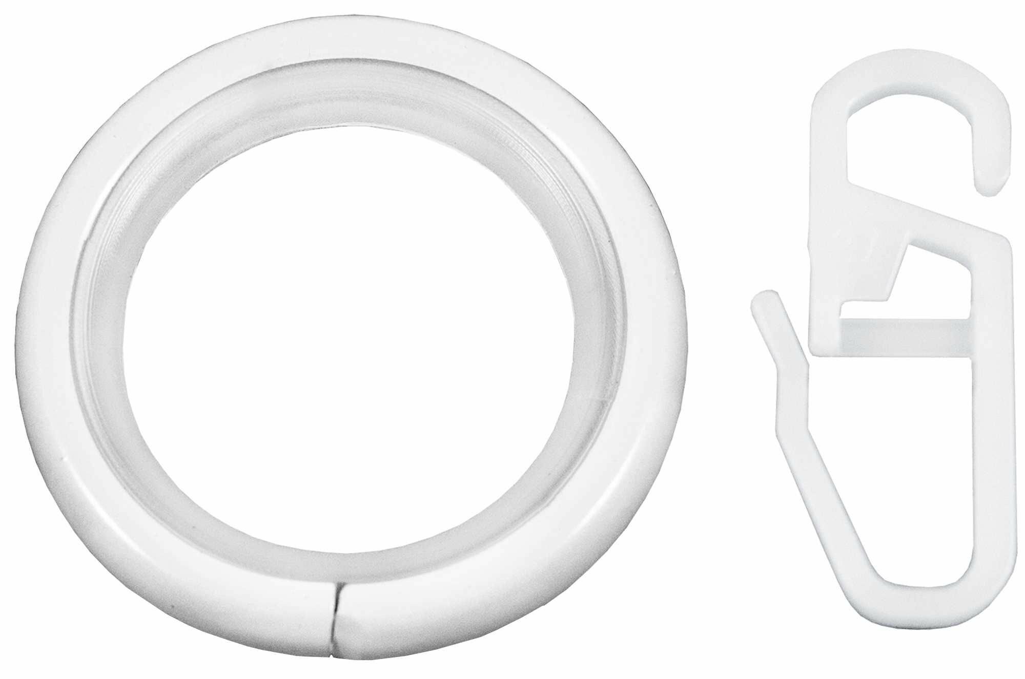 Кольцо с крючком металл цвет белый глянец 2 см 10 шт.