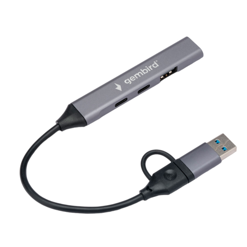 USB-концентратор Gembird (UHB-C444) концентратор ritmix cr 4314 с картридером usb hub 1x usb3 0 2x usb2 0 1x microsd tf