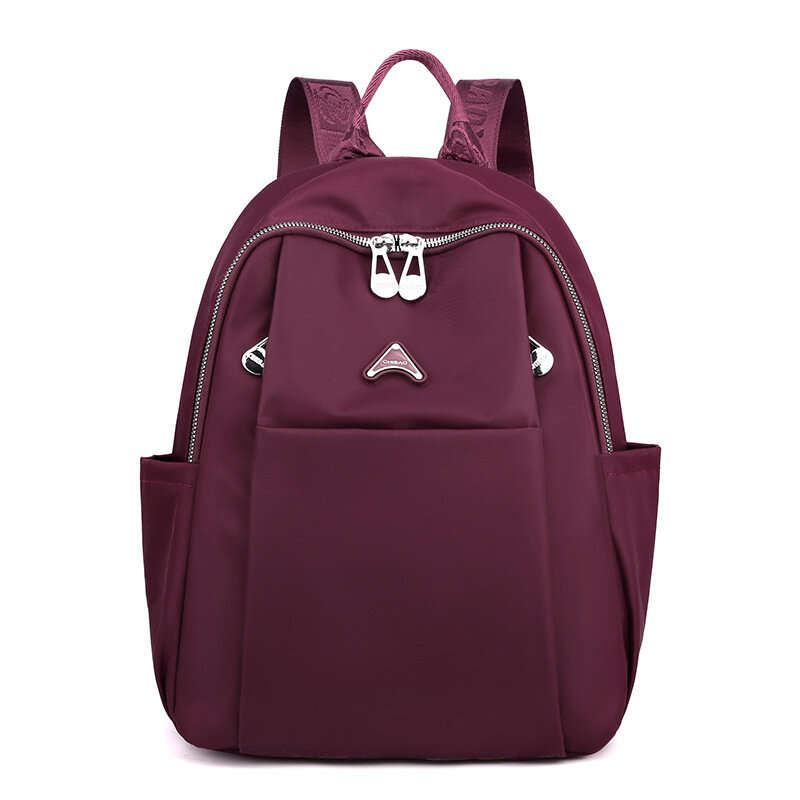 Рюкзак женский, для девочек с боковыми карманами и ручкой сверху, бордовый