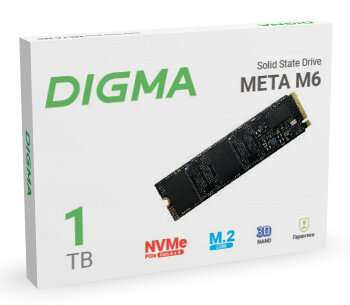 Накопитель SSD 1Tb Digma Meta M6 DGSM4001TM63T, M.2 2280, PCI-E 4.0 x4