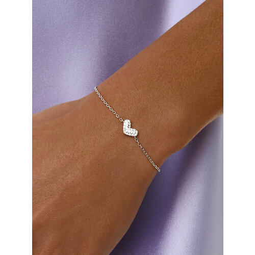 Браслет MIESTILO серебро 925 проба родирование фианит длина 21 см 1733₽